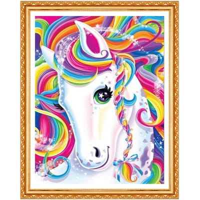 Peinture Diamant 5d DIY Broderie Diamant Rond Dessins Animés Diamant Peinture Daimond Ronde 20X30CM blue