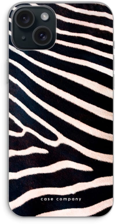 Case Company® - Hoesje geschikt voor iPhone 15 Plus hoesje - Zebra - Soft Cover Telefoonhoesje - Bescherming aan alle Kanten en Schermrand