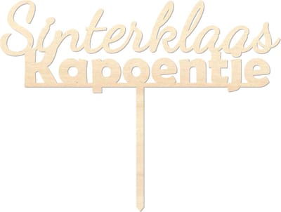 Houten caketopper / taarttopper - Sinterklaas Kapoentje - Taart / Cake topper op bestelling gemaakt