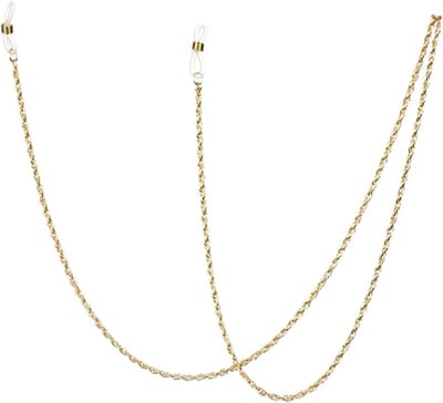 Brillenketting - Brilkoord - Veilig Bril Dragen - Antislip Clips - 60 cm - Goud