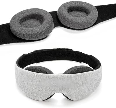 WiseGoods Premium Slaapmasker - 100% Verduisterend - Supercomfortabel Slapen - Luxe Slaap Accessoire - Maskers - Masker Grijs