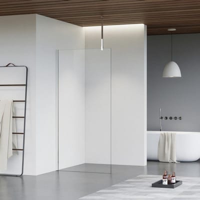 FugaFlow Eccelente Vetro inloopdouche - 30x200cm - helder glas - plafondarm - chroom