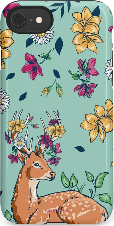 Casetastic Hoesje Geschikt voor Apple iPhone 7/8/SE - Stijlvolle Beschermende Duo-layer Case - Bloemenbronst