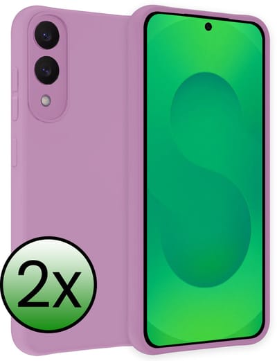Hoesje 2 Stuks - Geschikt voor Samsung Galaxy S25 Edge - Sterk & Shockproof - Case Siliconen - Back Cover - Telefoon Hoes - Lila