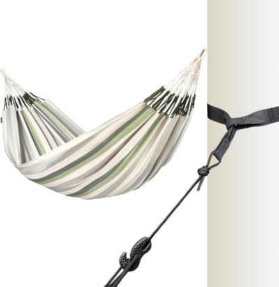 Klassieke Dubbele Hangmat Cedar met Boom- en Paalbevestiging Handgemaakt Colombia