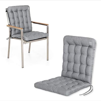 Luxe Tuinstoelkussen voor Lage Rugleuning - Comfortabel, Orthopedisch en Weerbestendig Zitkussen - Wasbaar tot 95°C - 100 x 48 cm, Lichtgrijs