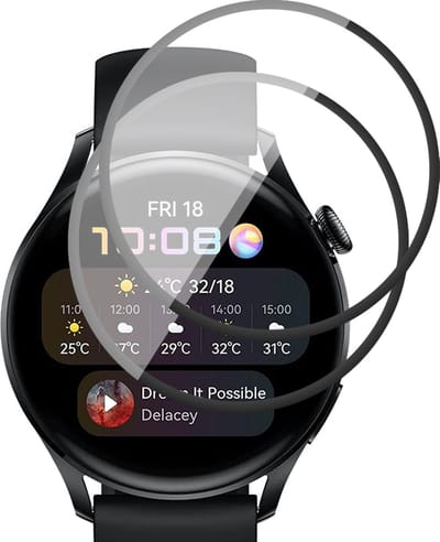 Screenprotector geschikt voor Huawei Watch 3 - PET Glasfolie Full Screen Protector - 2 Stuks