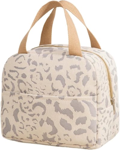 Kinderlunchtas - Herbruikbare lunchtas - Lunchtas - Lunchtas voor jongens en meisjes - 6L minikoeltas - Kleine geïsoleerde picknicktas - Voor werk, school, picknick, reizen (beige)