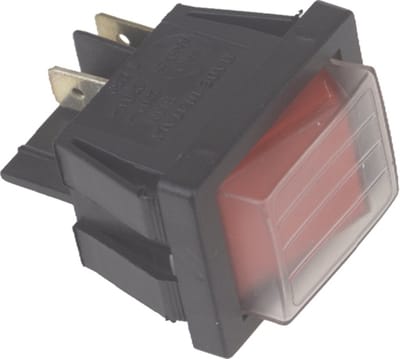 UNIVERSEEL - SCHAKELAAR 16A 4 CONT.RODE LAMP 26X21 PVC BESCHERM -