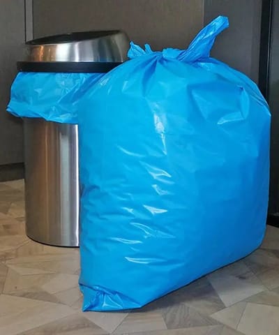 Blauwe containerzakken 240 liter - 61/2x20,5x95 - MDPE - 25 micron - 1 doos 400 stuks
