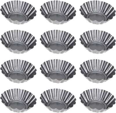 Bakvormen Bloem - Muffin Cupcake - Zelf Bakken - Non-stick ontwerp - 12 stuks - Zilver