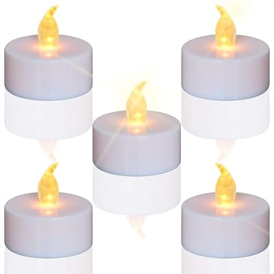 LED-Kaarsen-Set-Van-24-Stuks - Flikkerende-LED-Kaarsen - Realistische-Vlameffect - Batterij-Gestuurd - Veilig-Zonder-Vuur - Decoratie-Voor-Thuis - Feestelijke-Verlichting - Warm-Wit-Licht