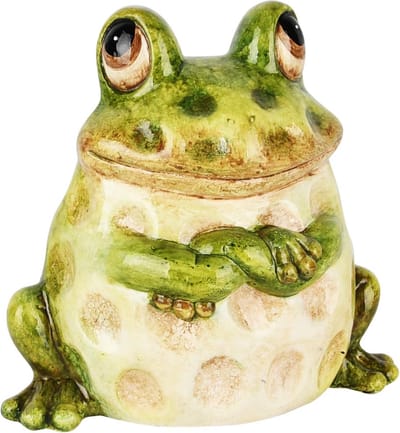 Dekoratief | Kikker 'Paul', groen, keramiek, 13x10x13cm | A250956