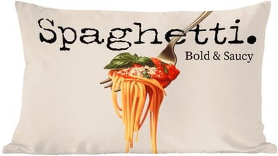 Sierkussens - Kussentjes Woonkamer - 60x40 cm - Spaghetti - tomatensaus - Parmezaanse kaas