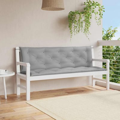 vidaXL - Tuinbankkussen - 150x(50+50)x7 - cm - oxford - stof - grijs