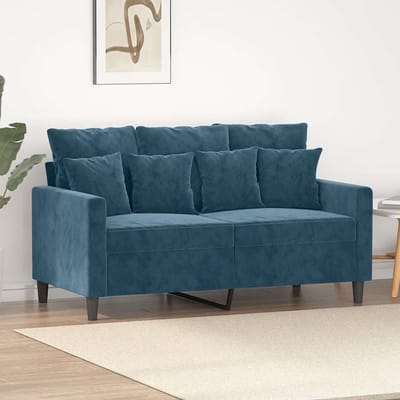 vidaXL - Tweezitsbank - 120 - cm - fluweel - blauw