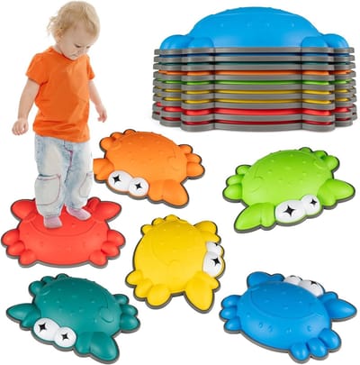 Kleurige Evenwichtsstenen voor Kinderen, 9 Stuks, Antislip, Bevorder Balance, Coördinatie en Motorische Vaardigheden voor Peuters vanaf 3 Jaar