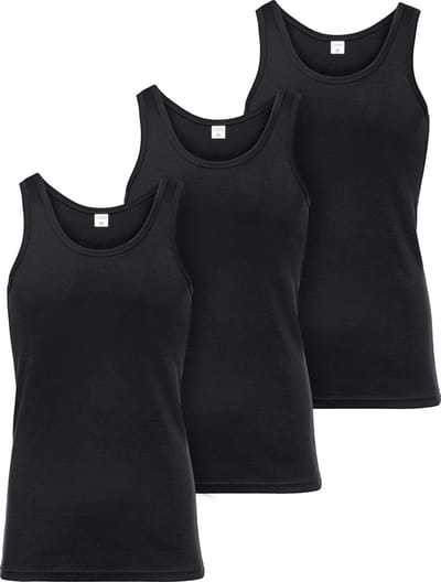 Ladeheid 3 pack Heren Singlet-Onderhemd Heren – Katoen – Zwart – S – LA-LA40-258-US