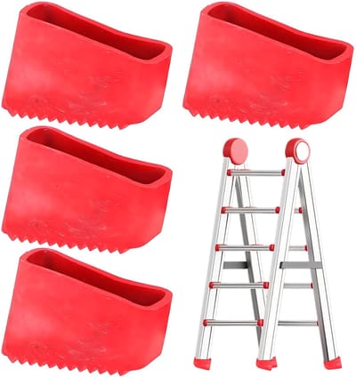 Dailygoods- Laddervoeten Antislip - Rubberen Voeten - Universele Ladder Voetafdekkingen - Geschikt voor Telescopische Ladders - Veilig en Schokbestendig - Eenvoudig te Installeren - Ladderbescherming