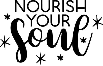 Muurtekst muursticker Nourish yourself
