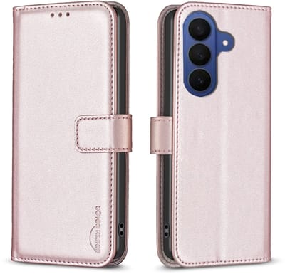 BINFEN Hoesje - Geschikt voor Samsung Galaxy A37 Hoesje - BINFEN Color Book Case - Rose Gold