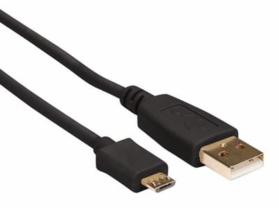 HQ-Power USB 2.0 A-plug naar micro-USB plug, koper, basis, 0.75 m, verguld, male to male