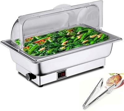 Voedselwarmer Set - Buffet Server - Warm Eten Houden - Instelbare Temperatuur - 9L Capaciteit - Zilver