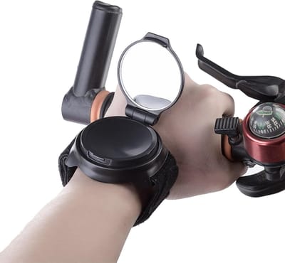 Achteruitkijkspiegel voor Fietsen en Scooters met Hoofdband en Indicatoren, Brede Hoek voor Veiligheid en Comfort tijdens het Fietsen