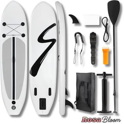 RosaBloom sup boards - Supboard - Stand Up Paddleboard - Opblaasbaar - Compleet Set - Antislip - 305x77x15,5 cm - Wit