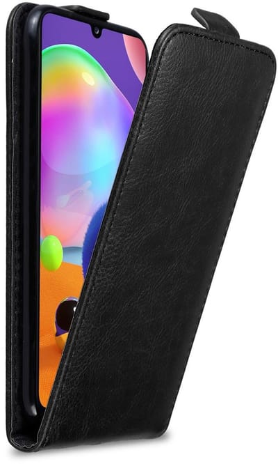 Cadorabo Hoesje geschikt voor Samsung Galaxy A31 in ZWARTE NACHT - Beschermhoes in flip design Case Cover met magnetische sluiting