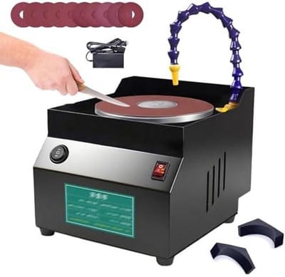Tafelslijpmachine Nat Droog - Bankslijpmachine Metaalbewerking - Precisie Slijpen - Waterkoeling 7 Snelheden - 150 mm - Zwart