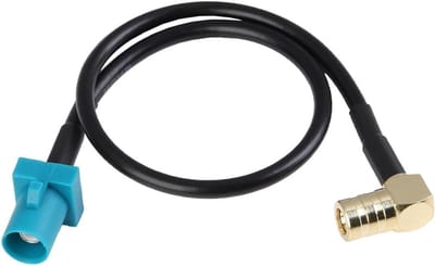 Antennekabel Adapter - Fakra SMB - Autoradio Signaal - Haakse Connector - 185 mm - Zwart