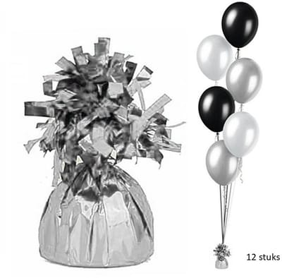 12 STUKS Ballon gewicht zilver.