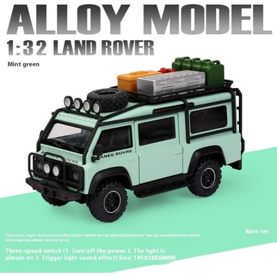 1:32 Land Rover Defender Fourgon Tout-Terrain Alliage Moulé Sous Pression Modèle de Voiture en Métal Son & Lumière Objets de Collection Loisir Cadeaux d'Anniversaire Pour Garçon Enfants