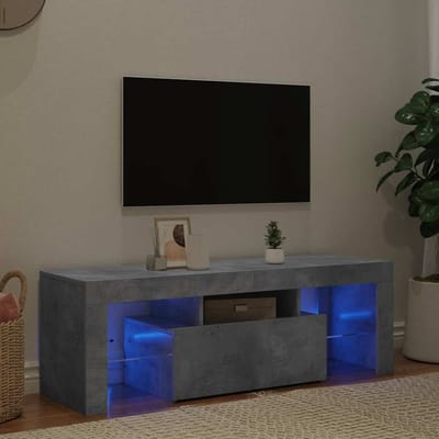 vidaXL - Tv-meubel - met - LED-verlichting - 120x35x40 - cm - betongrijs