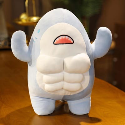 Zacht Staand Haai Pluche Speelgoed Schattig Knuffeldier Kussen Pop Cadeau voor Kinderen en Volwassenen 45cm blauw