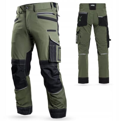 TOP QUALITY SAFETY TROUSERS STRETCH LINE size-L STALCO PERFECT S-79300 Khaki