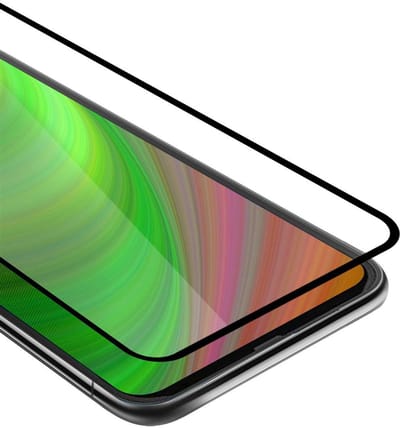 Cadorabo Screenprotector geschikt voor Motorola ONE HYPER Volledig scherm pantserfolie Beschermfolie in TRANSPARANT met ZWART - Gehard (Tempered) display beschermglas in 9H hardheid met 3D Touch
