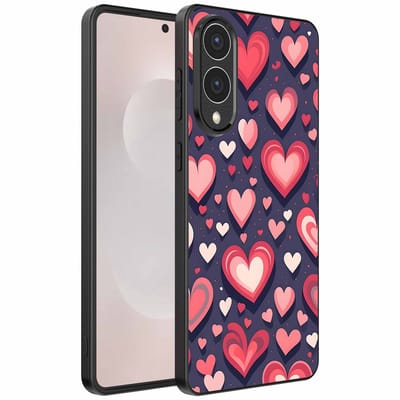 Geschikt voor Samsung Galaxy S25 Edge Telefoonhoesje met Hartjes Opdruk - TPU Backcover Case With Heart Design - Smartphonica geschikt voor Samsung Galaxy S25 Edge