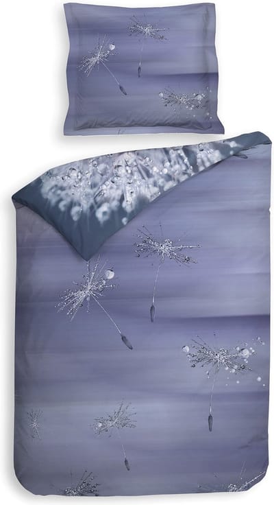 Heckettlane Hannia Dekbedovertrek - Eenpersoons - Katoensatijn - 140x200-220cm - Blauw