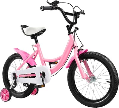 Kinderfiets - Loopfiets - Leren fietsen - Afneembare zijwieltjes - 16 inch - Roze