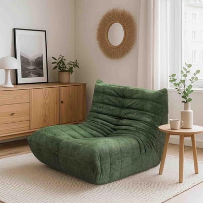 Zitstoel - Fauteuil zitzak - Ontspannen zitten - Hoogwaardig schuim - One Size - Effen