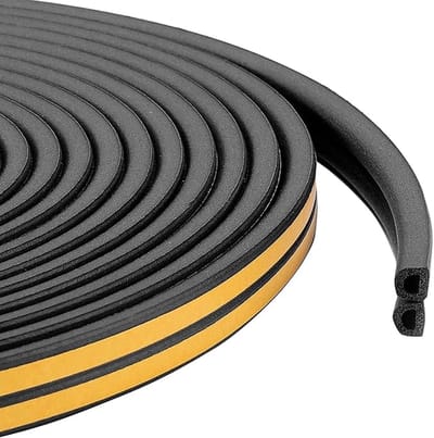 Tochtstrip - Tochtband - Tochtstrips voor deuren - Zelfklevend en Isolerend - zwart - 9*6mm - 6M - rubber