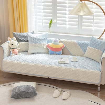 Eenvoudig Pluche Bankkussen Antislip Verdikt Woonkamer Bankovertrek Patchwork Kussen Luxe Rugleuning Armleuningovertrek Doek 70x70cm 1pcs