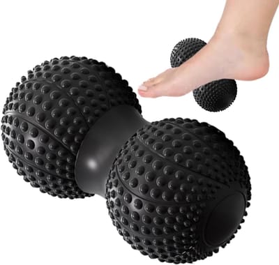 Massagebal Rugrol - Spierontspanning Tool - Herstel Bevorderen - Niet-rollend Ontwerp - 7 x 14 cm - Zwart