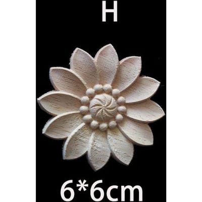 Houten Bloem Appliques voor Meubels Antieke Onlays Lijstwerk Huisdecoratie Houtsnijwerk Decoratie Muur Houten Sticker Vintage Figuurtjes
