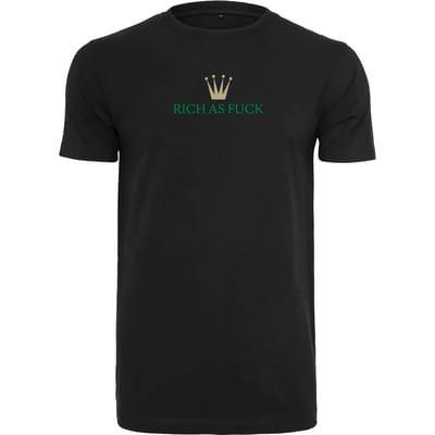 Urban Classics - Rich As Fuck Heren T-shirt - S - Zwart