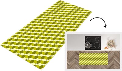Keukenloper - Loper keuken - Blokken - Patroon - 3D - 120x50 cm - Keukenloper vinyl