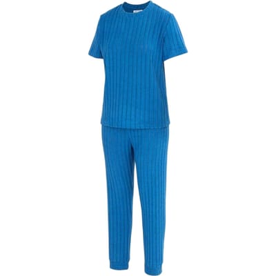 Miso Pyjamaset met korte mouwen van katoenmix voor dames (Blauw)