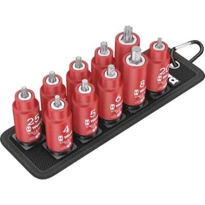 Wera 5004930001 Belt B VDE 1 10-delige Zyklop Bitdoppenset - Torx/Binnenzeskant - 3/8" - 05004930001